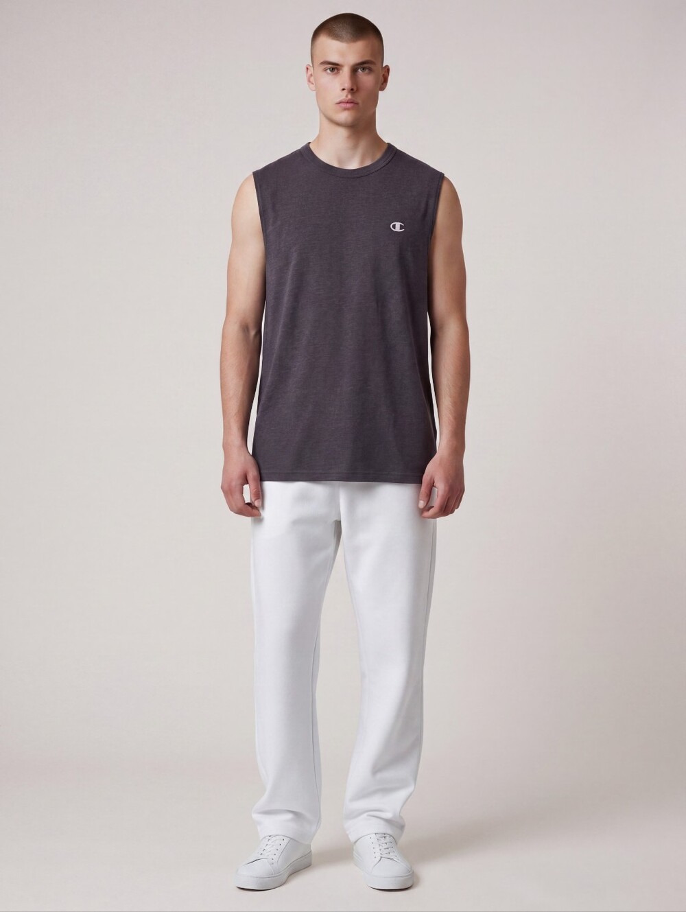 Champion Men's Tank Top in Charcoal with Logo
